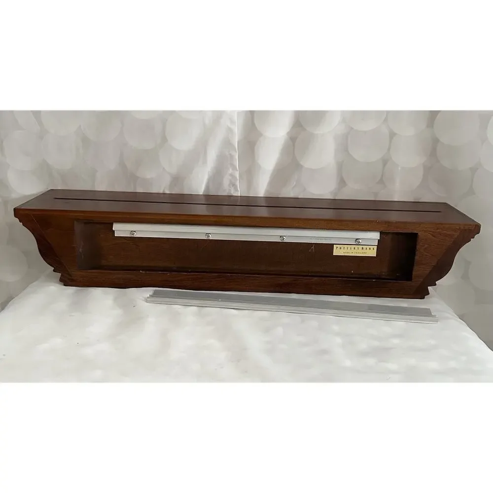 Pottery Barn Brown Wall Shelf Floating Crown Molding Style 24” Traditional